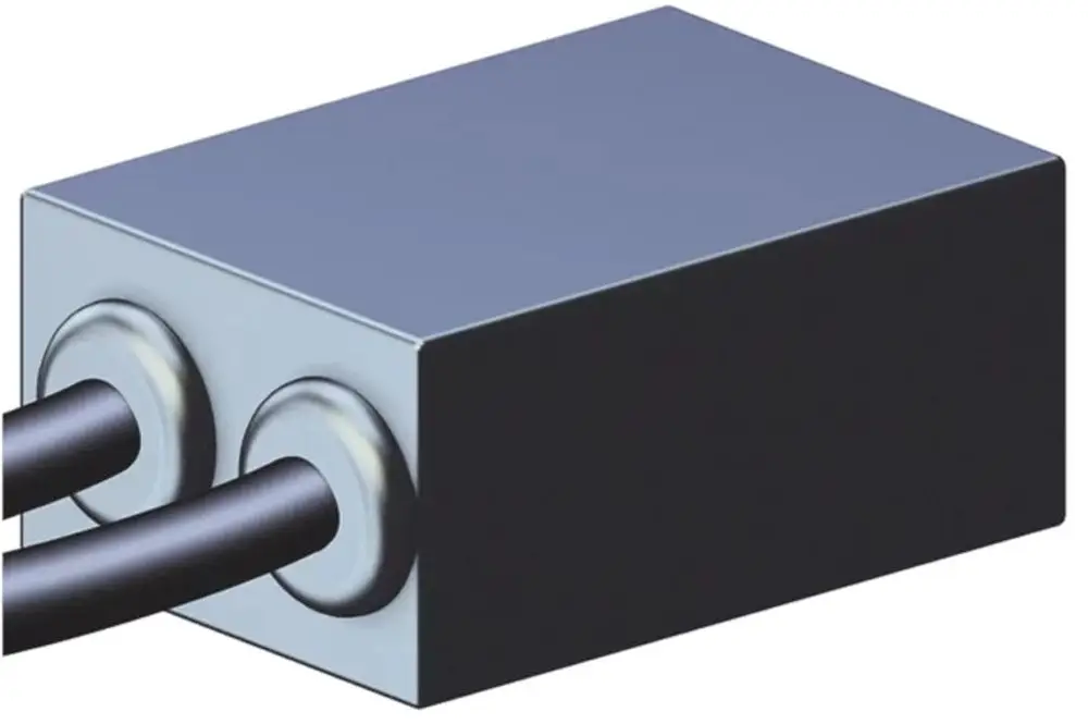 Bluetooth-Adapter mit zwei Buchsen und angeschlossenen Kabeln, präsentiert in einem funktionalen Design von Villeroy Boch.